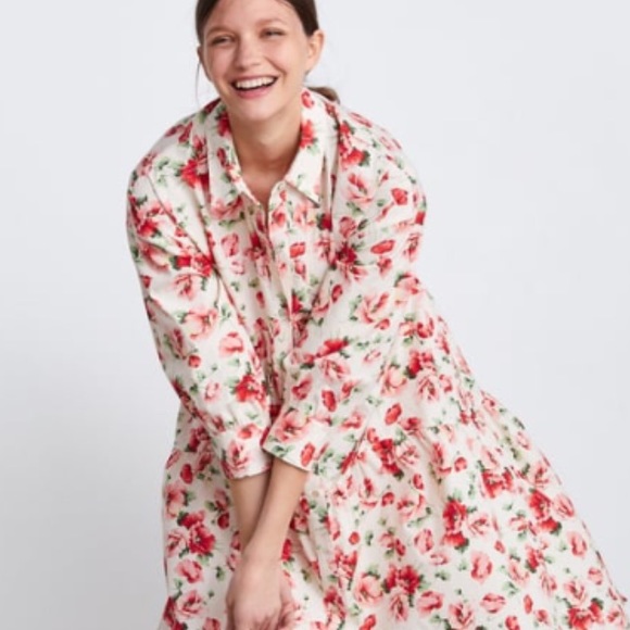 Floral Dress with asymmetrical hem. Zara💥Size Med - Picture 6 of 10